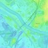 Topografische kaart Rupel, hoogte, reliëf
