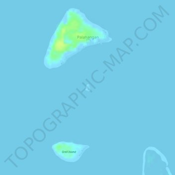 Topografische kaart Lemondo Island, hoogte, reliëf