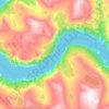 Topografische kaart Geirangerfjorden, hoogte, reliëf