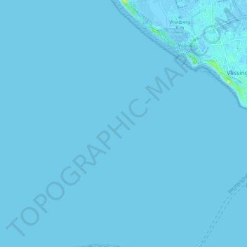 Topografische kaart Westerschelde, hoogte, reliëf