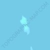 Topografische kaart Little Whale Cay, hoogte, reliëf