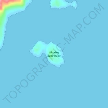 Topografische kaart Μεγάλη Δραγονέρα, hoogte, reliëf