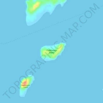 Topografische kaart Cagbinunga Island, hoogte, reliëf