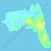 Topografische kaart Landfall Island, hoogte, reliëf