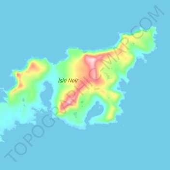 Topografische kaart Isla Noir, hoogte, reliëf
