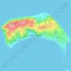 Topografische kaart Isla Llingua, hoogte, reliëf