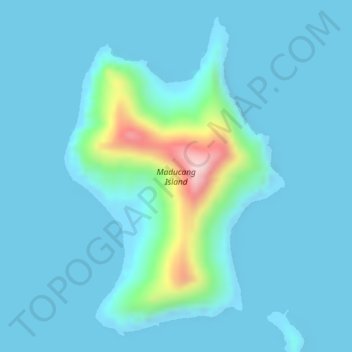 Topografische kaart Maducang Island, hoogte, reliëf