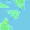 Topografische kaart Fisher Island, hoogte, reliëf