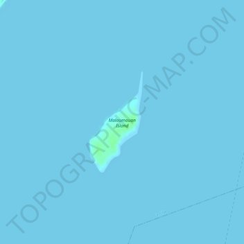 Topografische kaart Malaumauan Island, hoogte, reliëf