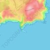 Topografische kaart Cala d'Ambolo, hoogte, reliëf