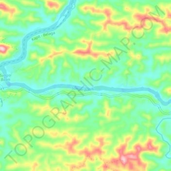 Topografische kaart Sungai Baleh, hoogte, reliëf