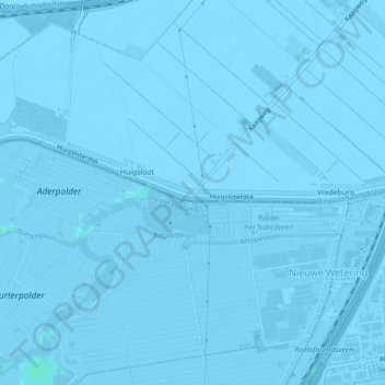 Topografische kaart Ringvaart van de Haarlemmermeerpolder, hoogte, reliëf