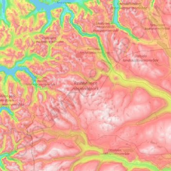 Topografische kaart Reinheimen, hoogte, reliëf