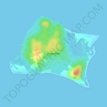 Topografische kaart Daat Island, hoogte, reliëf