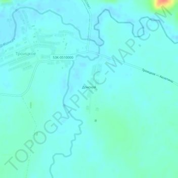 Topografische kaart Донской, hoogte, reliëf