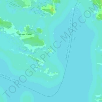 Topografische kaart Marshal Island, hoogte, reliëf