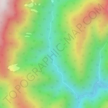 Topografische kaart Kiwi Stream, hoogte, reliëf