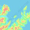 Topografische kaart Unalaska, hoogte, reliëf
