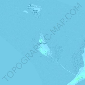 Topografische kaart Diut Island, hoogte, reliëf
