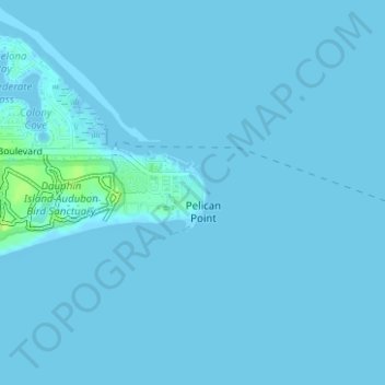 Topografische kaart Fort Gaines, hoogte, reliëf