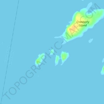 Topografische kaart Cedar Island, hoogte, reliëf