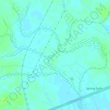 Topografische kaart Spring Gully, hoogte, reliëf