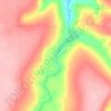 Topografische kaart Rio Abaeté, hoogte, reliëf