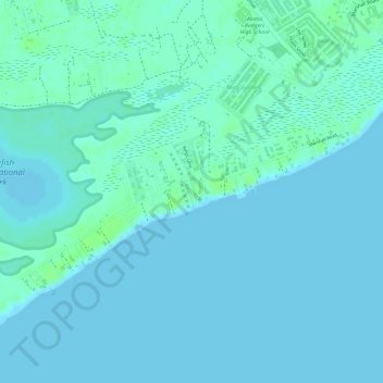 Topografische kaart Southern Shores, hoogte, reliëf
