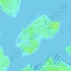 Topografische kaart Ford Island, hoogte, reliëf