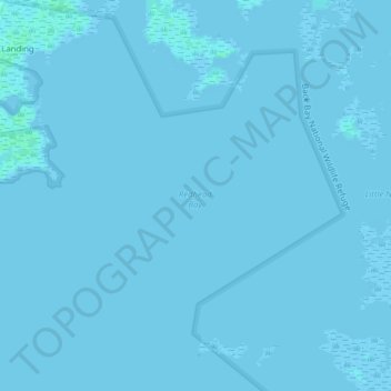 Topografische kaart Redhead Bay, hoogte, reliëf