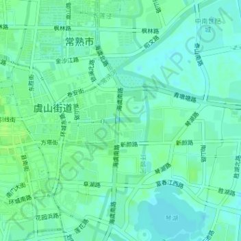 Topografische kaart 枫泾, hoogte, reliëf