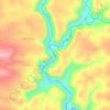Topografische kaart Muleta River, hoogte, reliëf