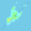Topografische kaart Sibauan Island, hoogte, reliëf