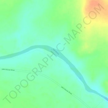 Topografische kaart Roper River, hoogte, reliëf