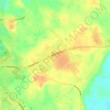 Topografische kaart Dollingstown, hoogte, reliëf