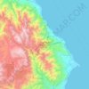 Topografische kaart Arfak Mountains Nature Reserve, hoogte, reliëf