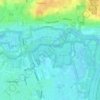 Topografische kaart Schorren van de Durme, de Bunt en monding van de Durme in de Schelde, hoogte, reliëf