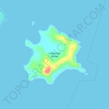 Topografische kaart Cabalitian Island, hoogte, reliëf