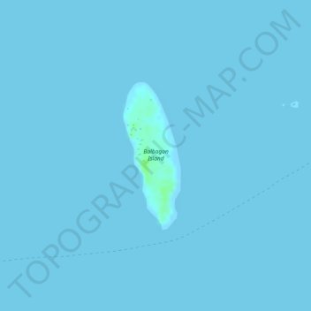 Topografische kaart Balbagon Island, hoogte, reliëf