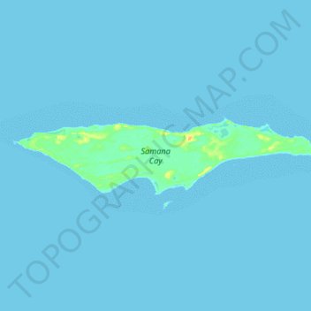 Topografische kaart Samana Cay, hoogte, reliëf