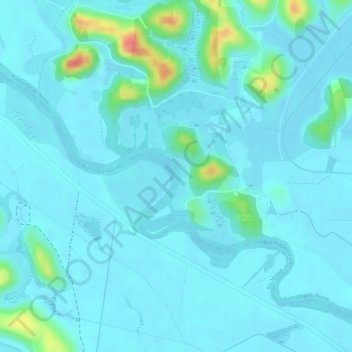 Topografische kaart Rio Itapemirim, hoogte, reliëf