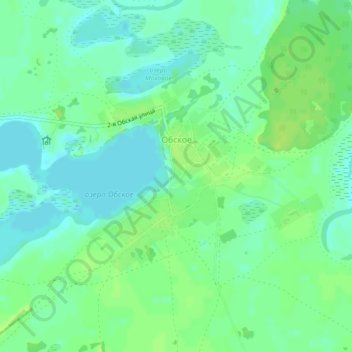 Topografische kaart Обское, hoogte, reliëf