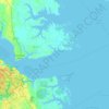 Topografische kaart York River, hoogte, reliëf