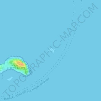 Topografische kaart Isla de Mouro, hoogte, reliëf