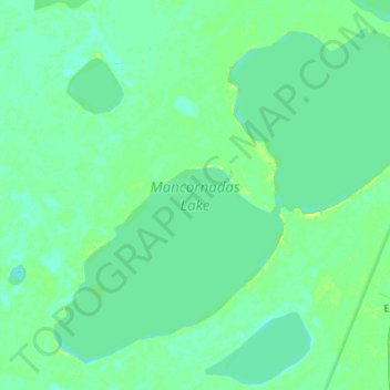 Topografische kaart Mancornadas Lake, hoogte, reliëf