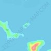 Topografische kaart Eustatia Island, hoogte, reliëf