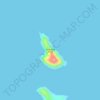 Topografische kaart Outer Brass Island, hoogte, reliëf