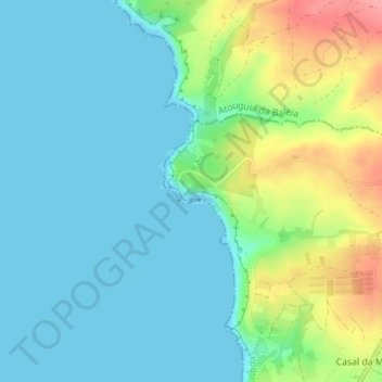 Topografische kaart Forte de Paimogo, hoogte, reliëf
