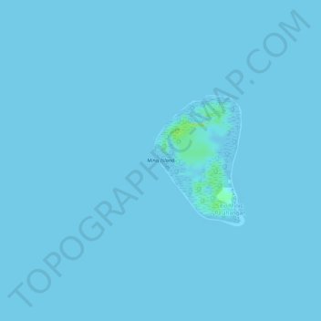 Topografische kaart Minis Island, hoogte, reliëf