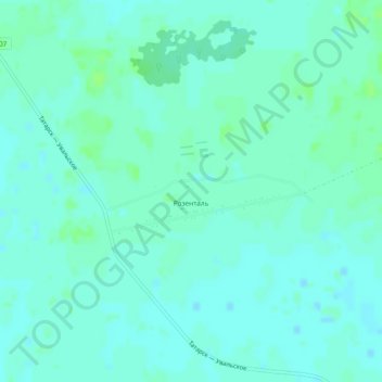 Topografische kaart Розенталь, hoogte, reliëf